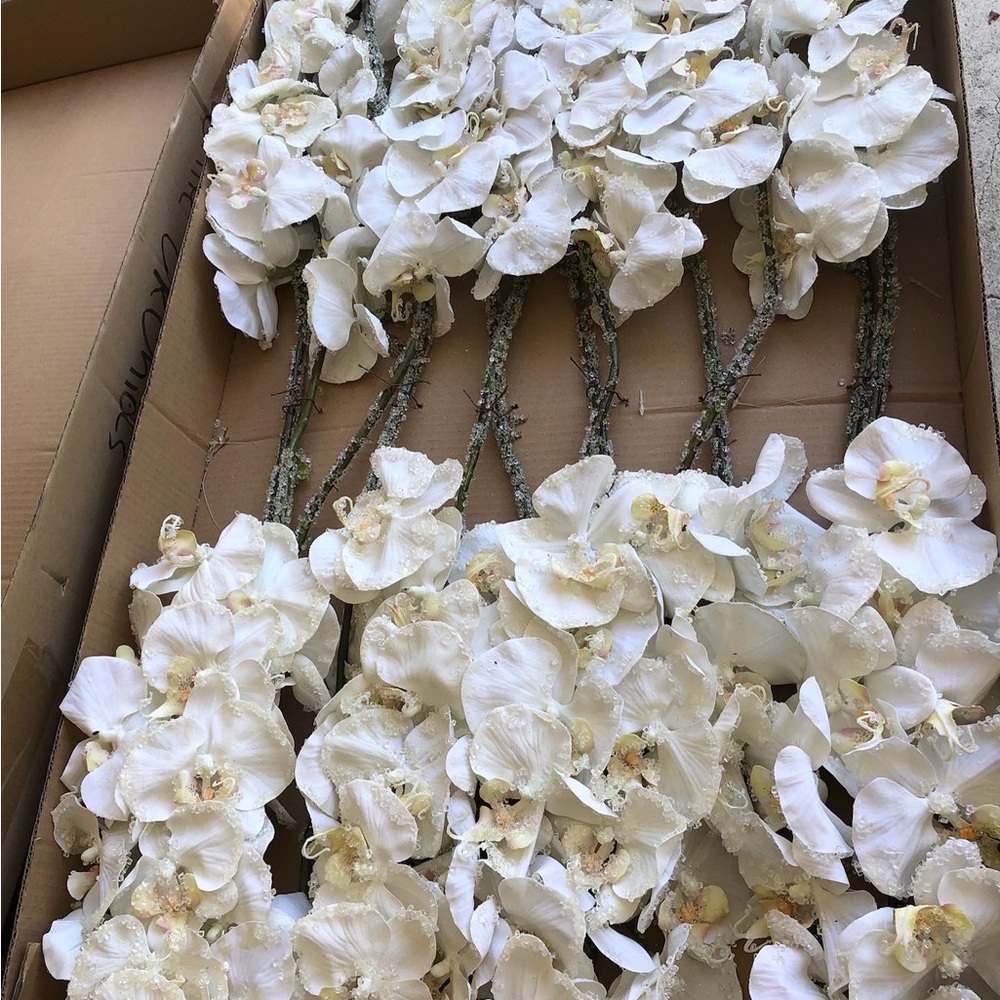 Silk crystalized orchid flowers
